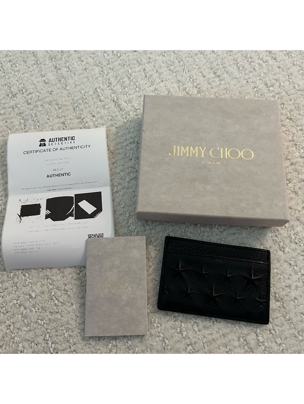 Jimmy Choo Black Leather Star Card Holder